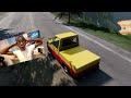 OB & I Raced UPGRADED Monster Trucks Against LAVA in BeamNG Drive Mods!