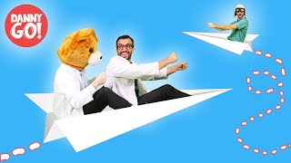 Fly in a Paper Airplane | Pap Pap & Bearhead | Kids Show | Danny Go!