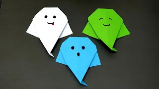 How to make paper origami ghost easy, kids halloween crafts
