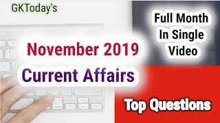 [Monthly Compilation] November 2019 Current Affairs in English