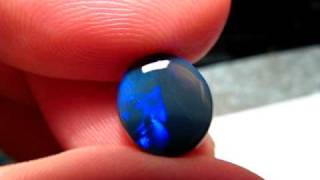 MVI 3159    Solid Natural Black Opal with Lightning Flash Pattern