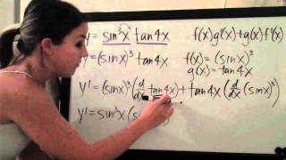 Chain Rule Example 3 and Product Rule Example 5 (KristaKingMath)
