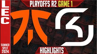 FNC vs SK Highlights Game 1 | LEC Playoffs Upper Round 2 Summer 2024 | Fnatic vs SK Gaming G1