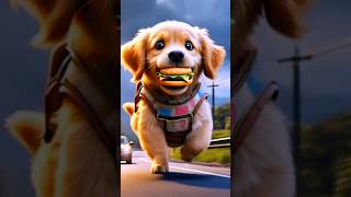 Old Lady Save Puppy And Give Burger  #dog #burger #ai