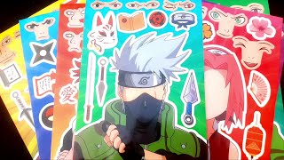 [Sticker ASMR] Naruto Anime Activity Book with Stickers! Characters?