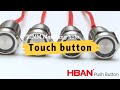 China maker Bi color momentary latching 22mm metal touch push button switch | Waterproof, Cable Type