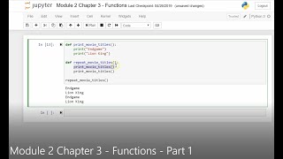 Python - Lesson # 6 - Module 2 Chapter 3 - Functions - Part 1
