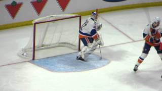 Jaroslav Halak in action during the Islanders @ Senators hockey game