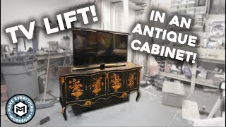 Adding a TV Lift to an Antique Cabinet!