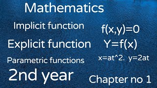 Implicit, explicit and parametric functions