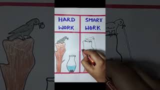 SMART WORK VS HARD WORK | DON'T WORK HARD | CROW STORY |#easydrawing #drawing #shorts