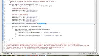 HOW TO VALIDATE SOCIAL SECURITY NUMBER USING JAVA avi