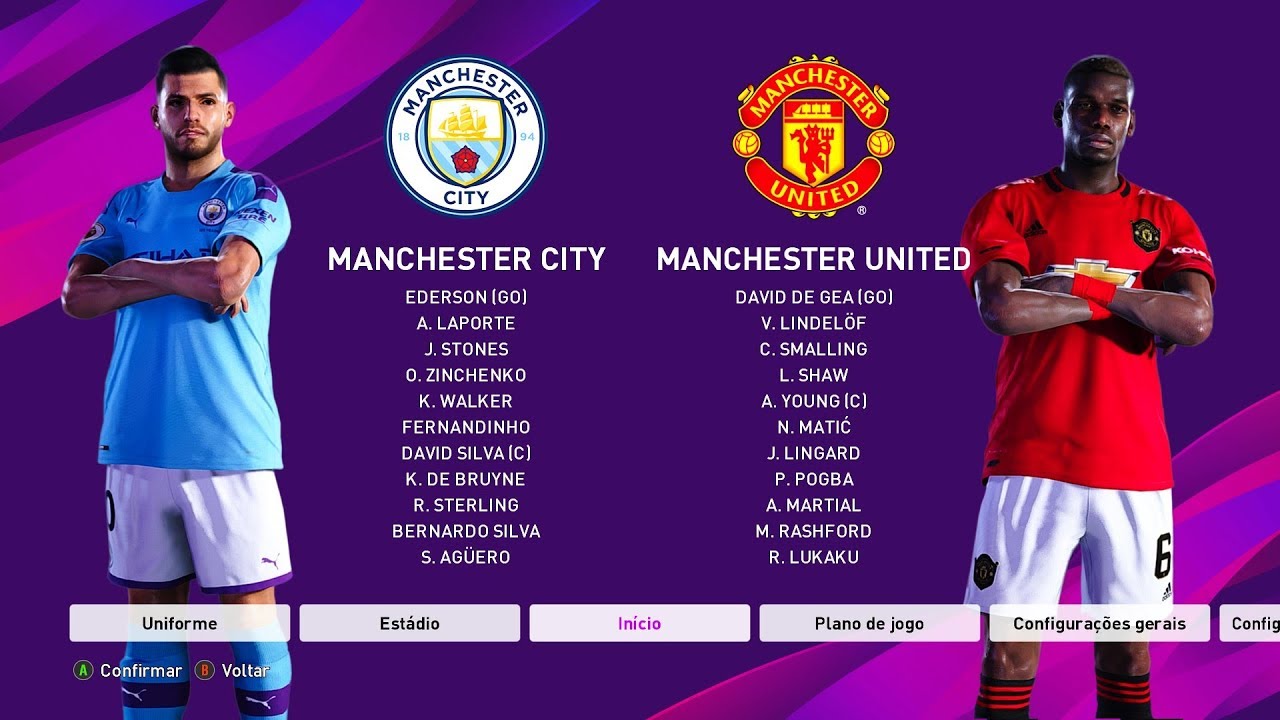 PES 2020 GAMEPLAY - MANCHESTER CITY Vs MANCHESTER UNITED - YouTube