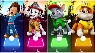 Paw Patrol - Ryder vs Marshall vs Rocky vs Rubble  -  Tiles Hop Edm Rush