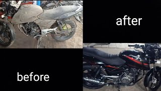 Bajaj pulsar full restoration video.pulsar bike full painting and fitting perfect working video.