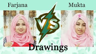 Farjana drawing academy vs Mukta easy art drawing    #shorts