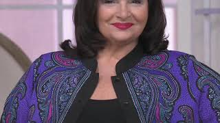 Bob Mackie's Mandarin Collar Paisley Print Button Front Blouse on QVC