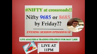 #Nifty at crossroads!! Nifty 9685 or 8685 by Friday? Live Analysis & Trading Strategy for 7th May