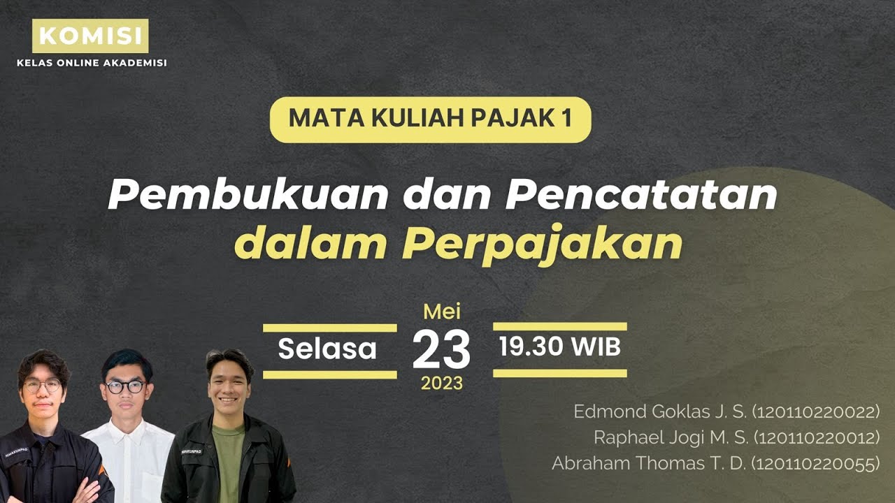 Eps. 12_Pembukuan & Pencatatan Dalam Perpajakan - YouTube