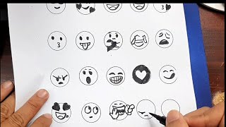 Easy To Draw Emotion Faces emoji skype yahoo facebook zalo