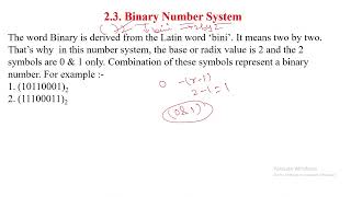 2.3. Concept of Binary Number System