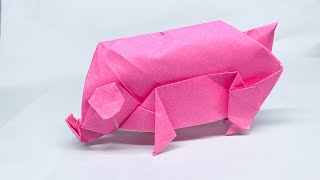 折り紙【ブタ】簡単なのにリアル！origami 【pig】