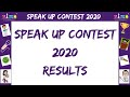 SPEAK UP CONTEST 2020 RESULTS