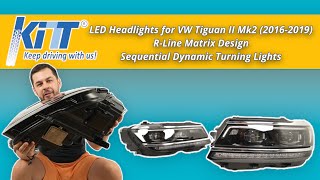 LED Headlights for VW Tiguan II Mk2 , R-Line Matrix Design Sequential Dynamic Turning Lights