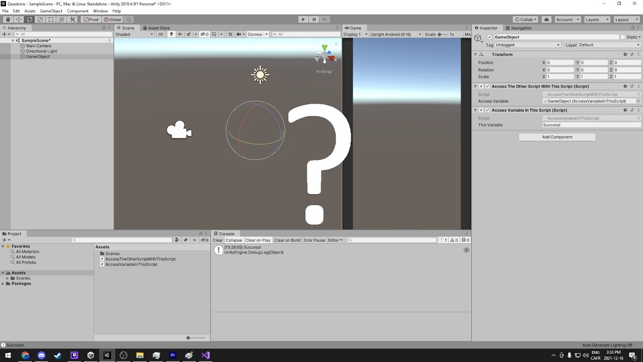 Unity How To Access Variable From Another Script Youtube Unity How To Access Variable From Another Script Youtube
