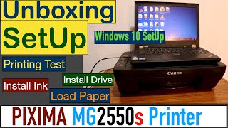 Canon PIXMA MG2550s SetUp, Quick Unboxing, Install Ink, SetUp Win 10, Scanning \u0026 Review.