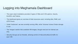Logging into Meghamala Dashboard | Cloud Computing Opensource Cloud-Openstack Demo