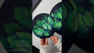 Magic forest painting / Northern Lights painting / Leaf painting / Acrylic painting