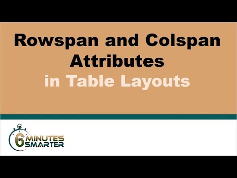 Rowspan and Colspan Attributes in Table Layouts Rowspan and Colspan Attributes in Table Layouts