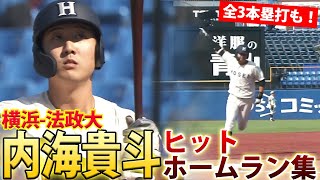 【強烈な一撃】凄まじすぎる豪快なバッティング...法政大・内海貴斗のバッティング集