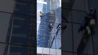 Outside glass cleaning of Abu Dhabi highest Gate tower