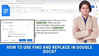 how to use find and replace in google docs?