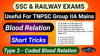 Blood Relation -3 in tamil 🔥🔥🔥| Short tricks | SSC CGL, CHSL,MTS | Railway exam |Reasoning in tamil