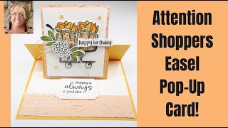 Attention Shoppers Pop-Up Easel Fun Fold Card