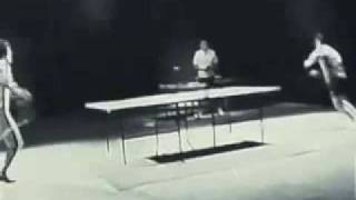 Bruce Lee playing ping pong USING KUNG FU