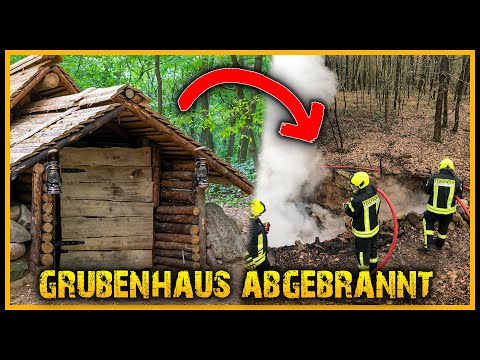 Grubenhaus abgebrannt - Brandstiftung im Wald - Polizei ermittelt - Bushcraft Survival Outdoor