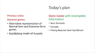 9.1 Static games with incomplete information: Finding Bayesian Nash Equilibrium