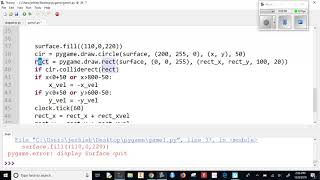 pygame video 11 Managing the Collision with colliderect