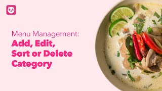 Menu Management: Add, Edit, Sort or Delete Category