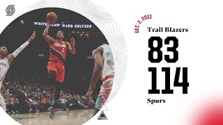 Trail Blazers 83, Spurs 114 | Game Highlights | Dec 2, 2021
