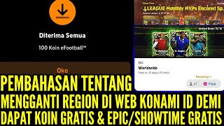 GANTI REGI0N DI WEB K0NAMI ID DEMI MENDAPATKAN K0IN GRATIS \u0026 B0NUS EPIC 0R SH0WTIME GRATIS !