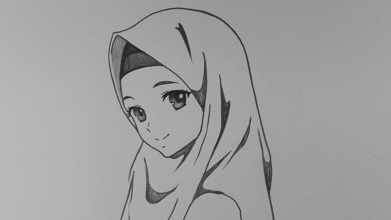 Menggambar Anime Untuk Pemula || Cara Menggambar Anime Hijab Step By ...