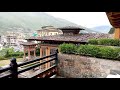 Bhutan Series: Taj Tashi hotel balcony view I Hills, Clouds while sipping tea II