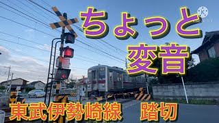 東武伊勢崎線　川俣ー羽生　ちょっと変音　踏切