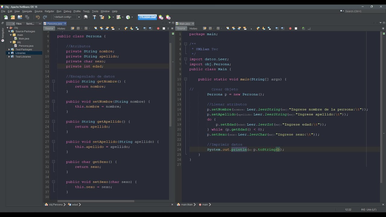 Clases Y Objetos Persona Java Youtube