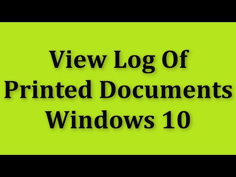 View Log Of Printed Documents In Windows 10